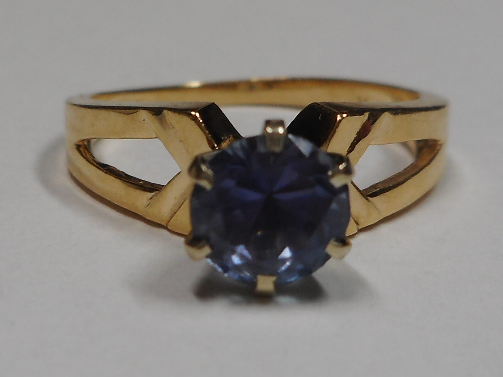 Blauer Tansanit Edelstein Ring Gr. 6 1/8 von gemsjewelrydiamonds