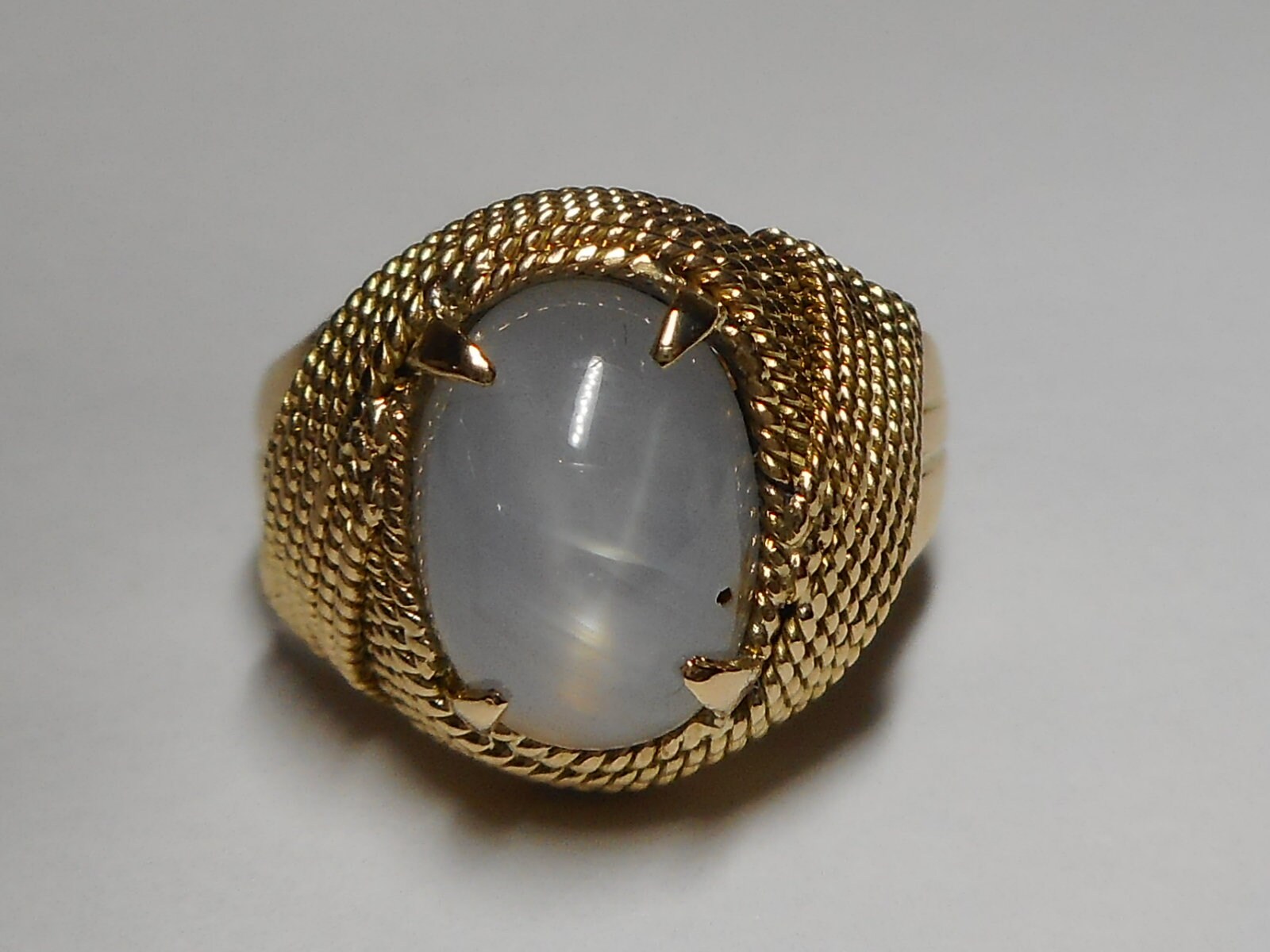 Ring 18K Natürlich Hellblau Grau Stern Saphir Größe 5 1/2 von gemsjewelrydiamonds