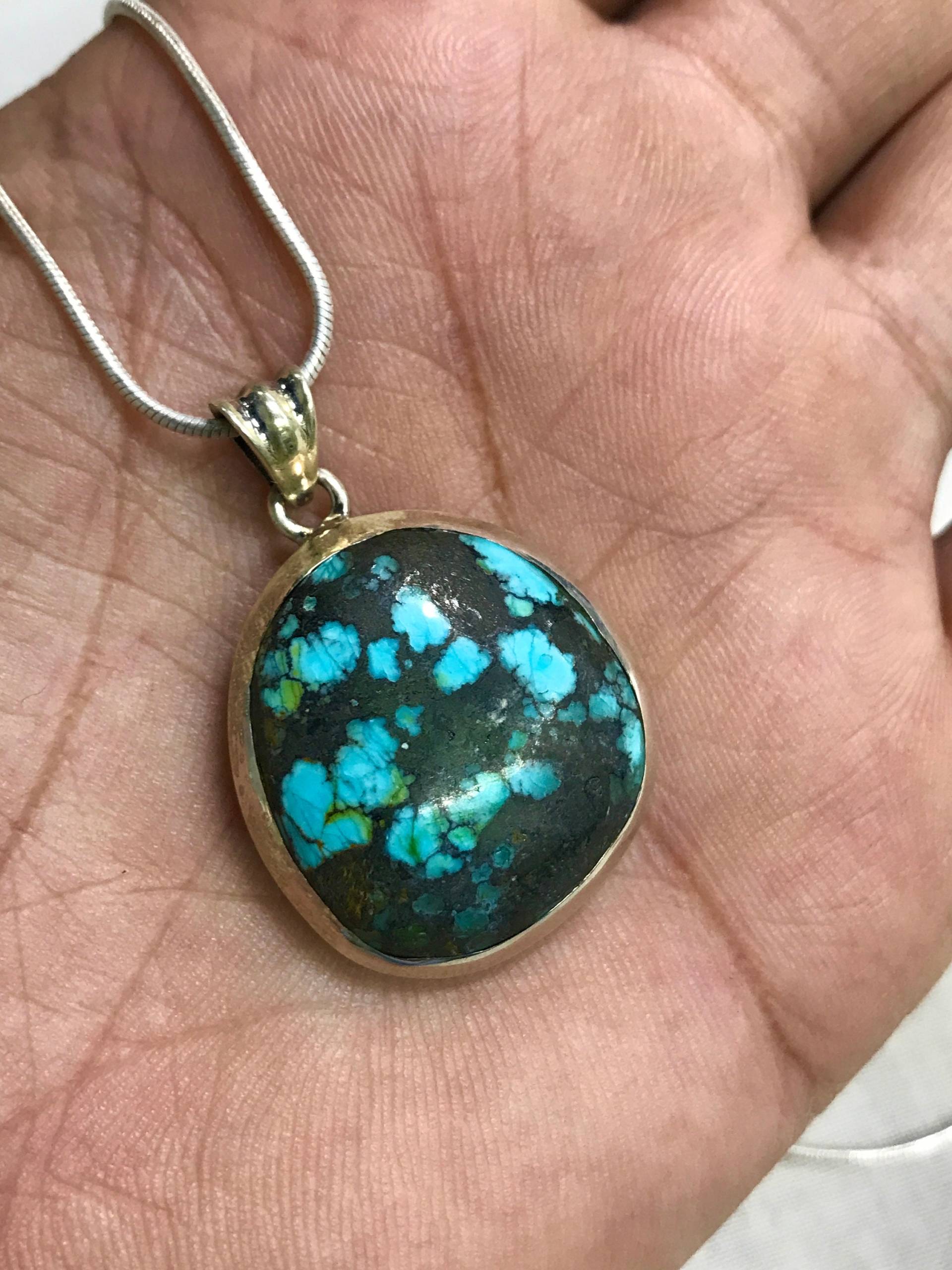 Türkis Anhänger Erstaunliche Edelsteine Stein Designer Mit 92, 5 Sterling Silber Gemacht Türkis Anhänger Erstaunliche Edelsteine Stein Designer Mit 92, 5 Sterling Silber Gemacht von gemsnjewelry