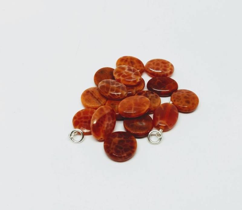 Feuer Achat Add A Charm - Verpackt in Sterling Silber von gemstonetalisman