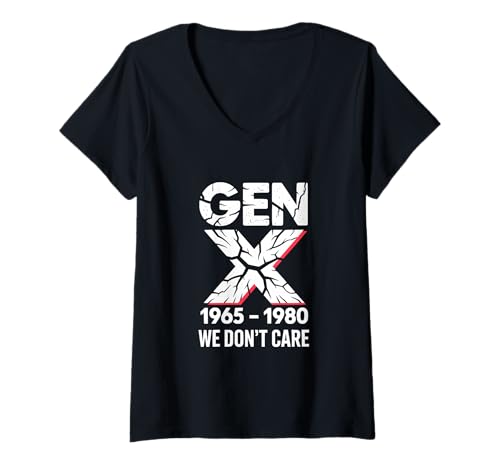 Damen Generation 1965 bis 1980 Retro Style T-Shirt mit V-Ausschnitt Damen Generation 1965 bis 1980 Retro Style T-Shirt mit V-Ausschnitt von generation retro 1965 1980 design