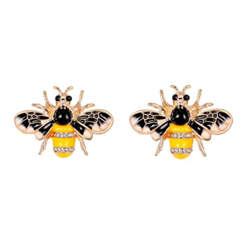2 glamouröse Bienenbroschen, stilvolle Persönlichkeit, Diamantbesetzte Tropfenöl-Bienenbrosche, stecken Sie sie an einen Hut, Schal oder eine Tasche als trendiges Accessoire für ein trendiges Outfit von generic