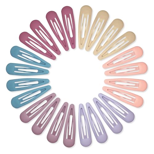 24 Stück 2,36 Zoll Metall-Haarspangen mit Druckknopf für Frauen, Haarspangen in Wassertropfenform für dickes, dünnes, feines Haar, Rosa, Blau, Lila, Rosenrot von generic
