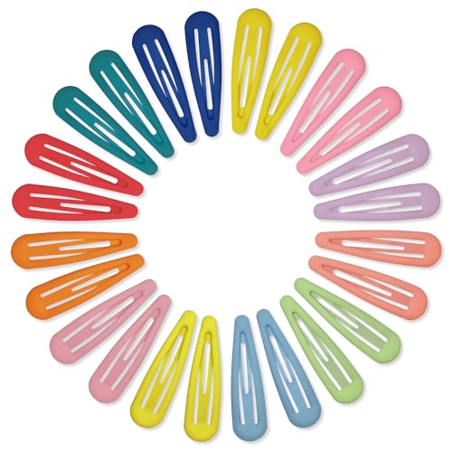 24 Stück 2,36 Zoll Metall-Haarspangen mit Druckknopf für Frauen, Haarspangen in Wassertropfenform für dickes, dünnes, feines Haar, gemischte Farben von generic