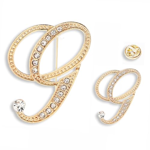 26 Broschennadeln mit Buchstaben-Anfangsbuchstaben, goldene Broschennadeln mit klarem Kristall und Strasssteinen, für den Strumpf als Geschenk, 2 Größen/Paket von generic