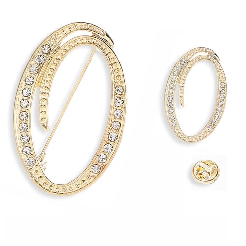 26 Broschennadeln mit Buchstaben-Anfangsbuchstaben, goldene Broschennadeln mit klarem Kristall und Strasssteinen, für den Strumpf als Geschenk, 2 Größen/Paket von generic