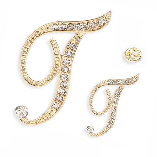 26 Broschennadeln mit Buchstaben-Anfangsbuchstaben, goldene Broschennadeln mit klarem Kristall und Strasssteinen, für den Strumpf als Geschenk, 2 Größen/Paket von generic