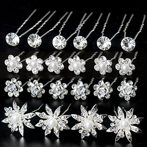 40 Stück Haarnadeln, Clips und Haarspangen für Bräute mit Kristallperlenblumen, Haarschmuck-Accessoires für Abschlussbälle für Damen, kleine Geschenkartikel für Mädchen 40 Stück Haarnadeln, Clips und Haarspangen für Bräute mit Kristallperlenblumen, Haarschmuck-Accessoires für Abschlussbälle für Damen, kleine Geschenkartikel für Mädchen von generic