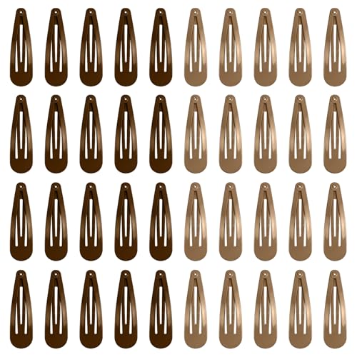 40 Stück Haarspangen 2 Zoll braun rutschfeste Haarspangen Metall Snap Haarspangen für Frauen von generic