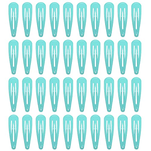 40 Stück bunte Haarspangen aus Metall mit Druckknopf, 5,1 cm, Haarspangen für Damen, Accessoires (hellgrün) von generic