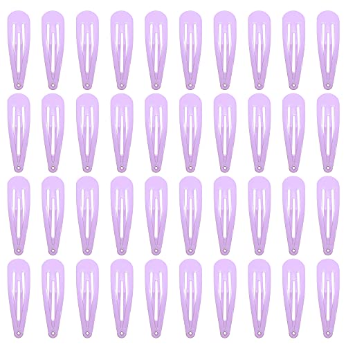 40 Stück bunte Haarspangen aus Metall mit Druckknopf, 5,1 cm, Haarspangen für Damen, Accessoires (hellviolett) von generic