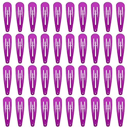 40 Stück bunte Haarspangen aus Metall mit Druckknopf, 5,1 cm, Haarspangen für Damen, Accessoires (lila) von generic
