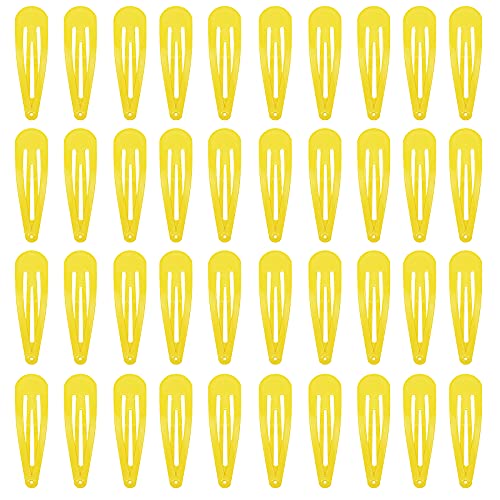 40 Stück gelbe Haarspangen aus Metall mit Druckknopf, 5,1 cm, Haarspangen für Damen von generic