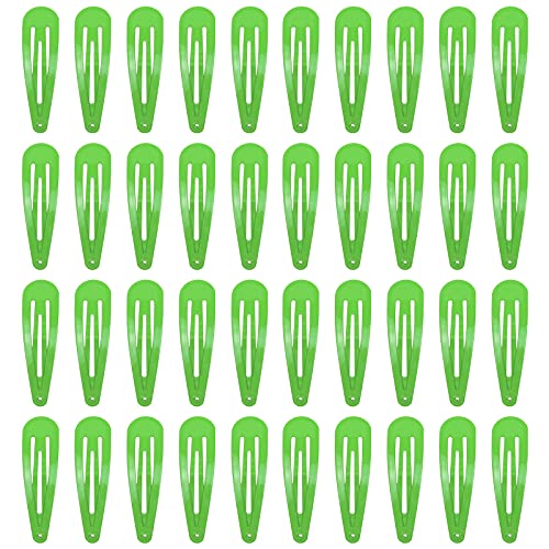 40 Stück grüne Haarspangen aus Metall mit Druckknopf, 5,1 cm, Haarspangen für Damen von generic