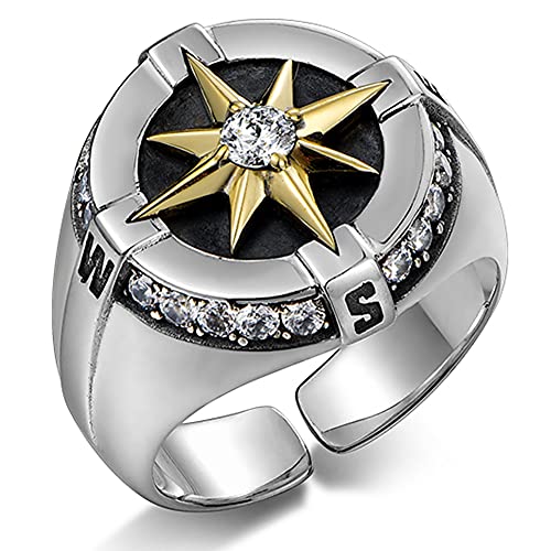 925 Sterling Silber Ring Herren Trend Ring Hip Hop Persönlichkeit Einzelring Index Finger Nischen Ring von generic