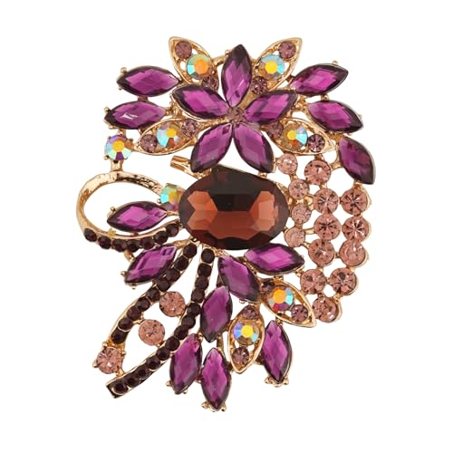 BOBOXZSZD Große Blumen-Statement-Broschen, Anstecknadeln, Schal-Dekoration, Goldton von generic