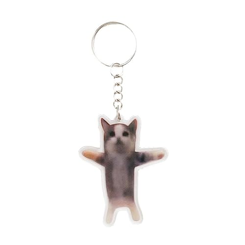 Banana Cat Happy Cat Cute Funny Key Pendant Key Chain, Novelty Crying Banana Cat Keychain, Banana Pendant for Women Men von generic