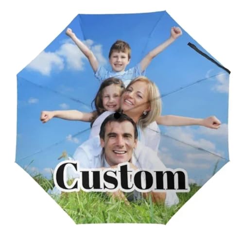 Benutzerdefinierte Regenschirm mit Logo Foto Text Personalisierte Regenschirm Automatische Faltbare Design Sie Regenschirm für Regen/Sonne Color1,98×60cm von generic