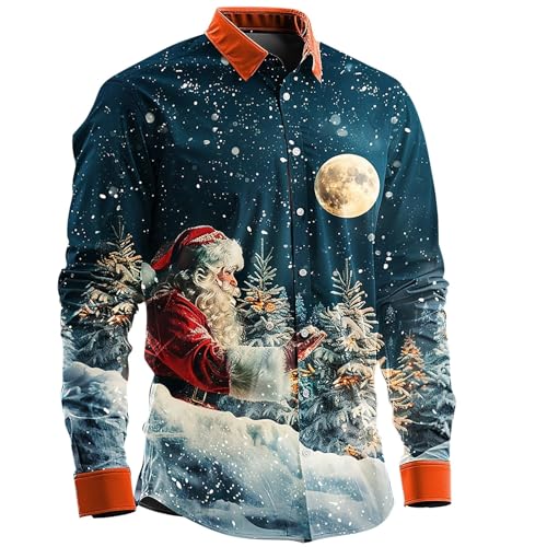 Black Friday Angebote 2024 ab Wann Datum Weihnachtshemd Herren Lustig Weihnachtspullover Herren Lustig Weihnachts Pullover Funky Hemden 3D Druck Xmas Weihnachtshemden Langarm Slim Fit Christmas Shirt von generic