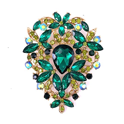 Blatt Bouquet Schal große Brosche Pin Brosche Kristall Schmuck von generic