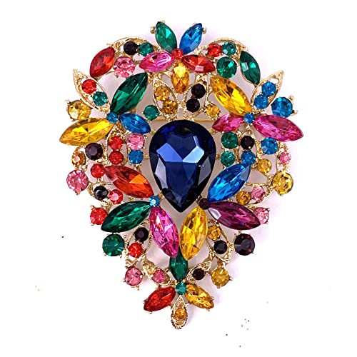 Blatt Bouquet Schal große Brosche Pin Brosche Kristall Schmuck von generic