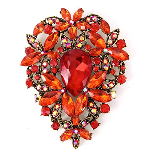 Blatt Bouquet Schal große Brosche Pin Brosche Kristall Schmuck von generic