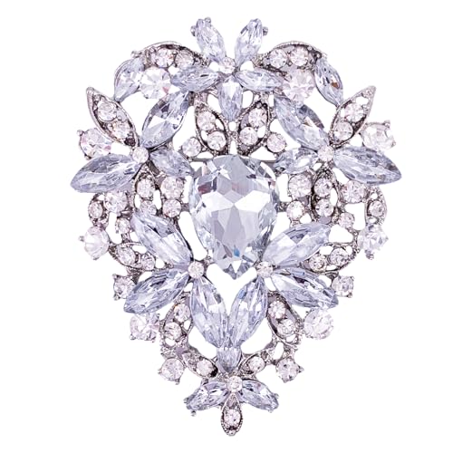 Blatt Bouquet Schal große Brosche Pin Brosche Kristall Schmuck von generic