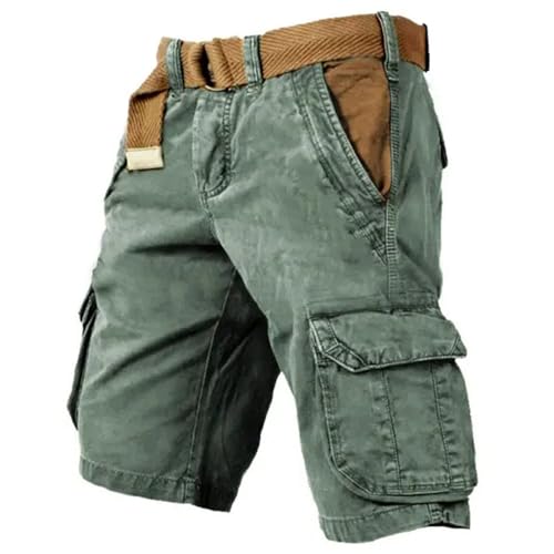 Cargo Shorts Männer Cargoshorts Chino Hose Herren Kurz Sommer, Cargoshorts Stretch mit Mehreren Taschen, Unifarben Active Arbeitshose Kurz, Solide Farbe Kniehose Kurze Hosen Regular Fit von generic