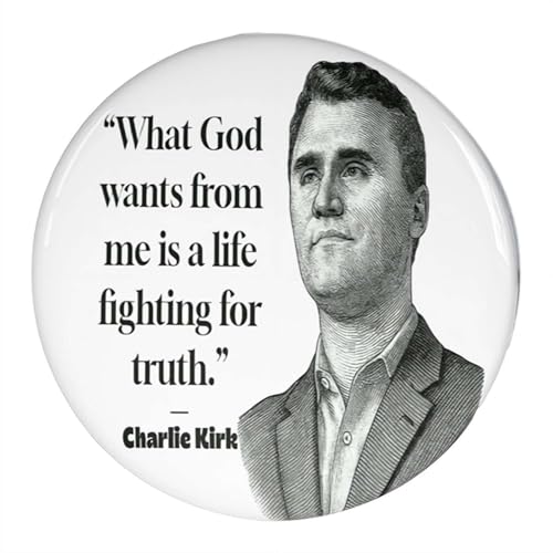 Charlie Kirk A True Patriot Pray Justice Assassination Shooting Hero Freedom Merch Brooch Pin, Rest In Peace Charlie Kirk Button in Loving Memory Pins Fly High Badges for Men Women (White C 1pcs) von generic