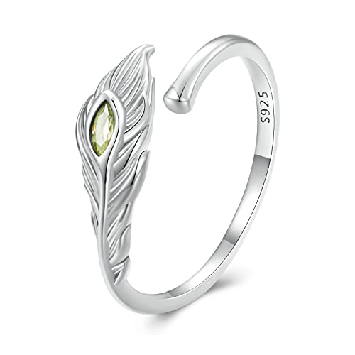 Damen-Ring aus 925er-Sterlingsilber, verstellbarer Strick-Loop-Ring, Pfauen-offener Fingerring, Fingerhut-Fingerhalter-Ring von generic
