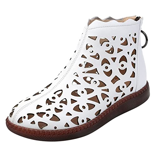 Damen Sommer Stiefel Elegante Hohl Stiefeletten Bequem Knöchelstiefel Atmungsaktiv Skeleton Sommerstiefel Kurze Boots Flat Schuhe mit Reißverschluss Casual Runde Zehe Retro Stiefel Damen Sommer Stiefel Elegante Hohl Stiefeletten Bequem Knöchelstiefel Atmungsaktiv Skeleton Sommerstiefel Kurze Boots Flat Schuhe mit Reißverschluss Casual Runde Zehe Retro Stiefel von generic