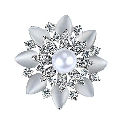 Elegante Blumenbrosche mit Anhänger, Kristallperlen, Schal-Clip, Kragennadel, Kleidungszubehör, Dekoration, Hochzeitsfeier, Boutonniere, Schmuck, Geschenk für Frauen, langlebiges Design von generic