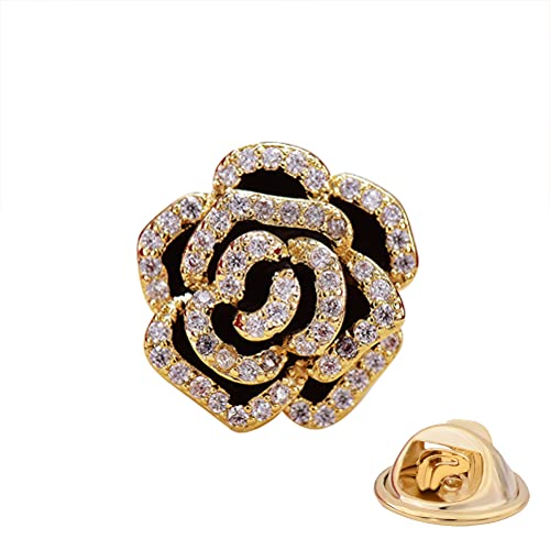 Elegante Kristall-Brosche blühender Rose, Anstecknadel, Brustnadel für Damen, Vogel-Strickjacke, Mütze, Schal, Anzug, Pullover, Blumennadeln von generic