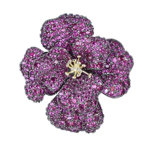 Elegante Kristall-Brosche blühender Rose, Anstecknadel, Brustnadel für Damen, Vogel-Strickjacke, Mütze, Schal, Anzug, Pullover, Blumennadeln von generic