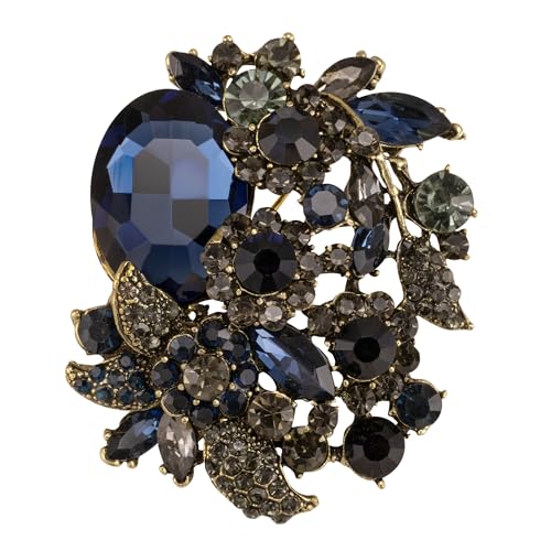 Glitzer Blume Brosche Pin Schmuck Schal Accessoire Vintage Gold Ton von generic