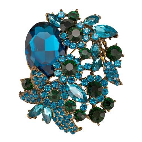 Glitzer Blume Brosche Pin Schmuck Schal Accessoire Vintage Gold Ton von generic