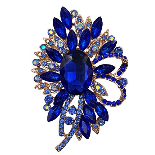 Große Blume Schleife Brosche Schal Dekoration Brosche Pin Gold Ton von generic