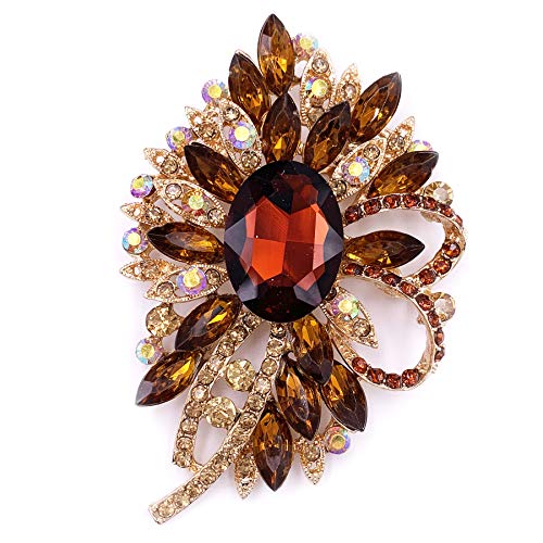 Große Blume Schleife Brosche Schal Dekoration Brosche Pin Gold Ton von generic