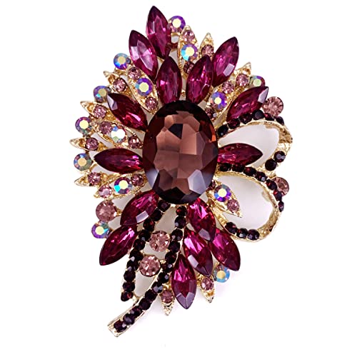 Große Blume Schleife Brosche Schal Dekoration Brosche Pin Gold Ton von generic