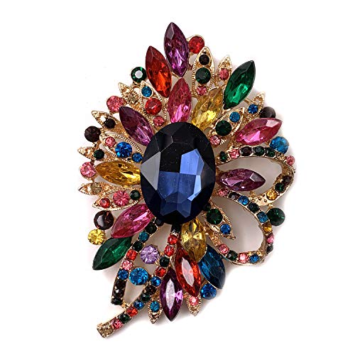 Große Blume Schleife Brosche Schal Dekoration Brosche Pin Gold Ton von generic