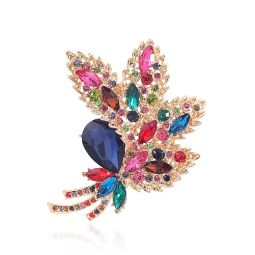 Große Brosche Pin Österreichischen Kristall Blatt Form Bouquet Schal Dekoration Kranz Tuch Broschen Pins Für Frauen Mädchen von generic