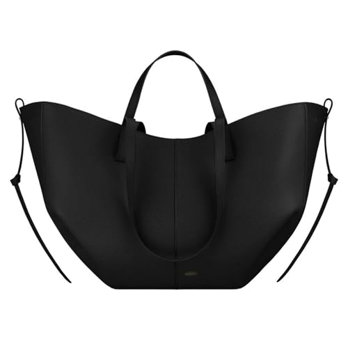 Große Tragetasche for Damen, modische Vintage-Umhängetasche, schicke Lederhandtasche, Hobo-Geldbörse.(Black,L) von generic