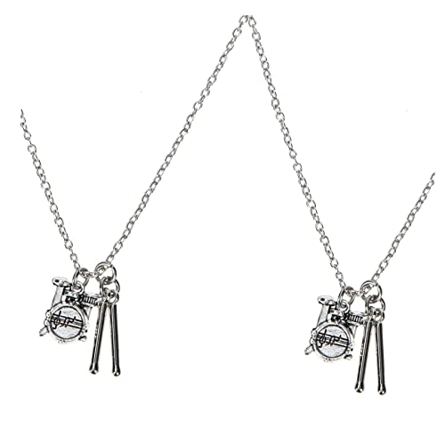 Halskette Herren, 2er Set Schlagzeug Halskette Mit Kettenanhänger Kreatives Drum Set Design Für Musikliebhaber Robuste Edelstahl Halskette Für Damen Und Perfektes Für Musiker von generic