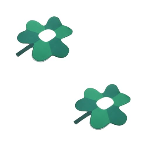 Halskette Herren, 2st Performance-kopfbedeckung Mit Vierblättrigem Kleeblatt Festival-requisiten Für St. Patricks Tag Kleeblatt-kostümzubehör Irischer Festivalhut Saint-patrick-hut Green Polyester von generic