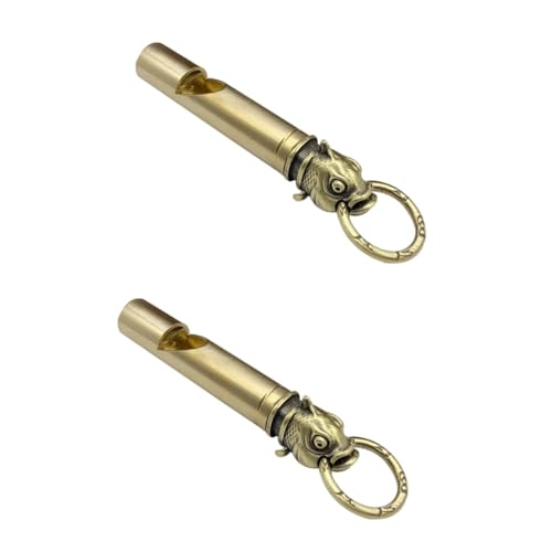 Halskette Herren, 2st Pfeife Schlüssel Bund Schlüsselanhänger Terassendeko Wanderpfeife Outdoor-Pfeife Tragbare Pfeife Outdoor-Accessoire Pfeife Zum Aufhängen Der Tasche Campingpfeife Kupfer von generic
