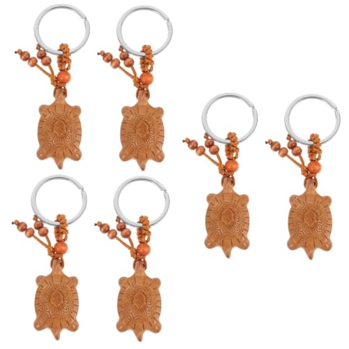 Halskette Herren, 6 STK Schildkröten-schlüsselanhänger Aus Mahagoni Schmücken Schlüsselringe Schildkröte Autozubehör Niedliches Schlüsselanhänger-zubehör Hängende Verzierung Mahagoni- von generic