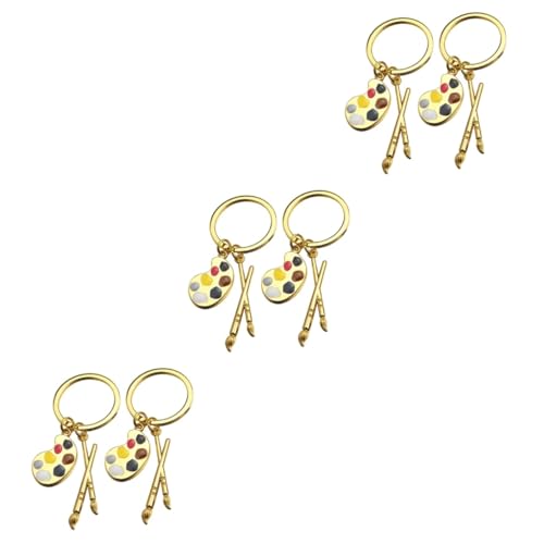 Halskette Herren, 6 Stk Schlüsselanhänger hochzeitsdeko hochzeits dekoration decor Anhänger für Auto lebensechter Modellanhänger lebensechte Modellverzierung palettenförmiges Ornament Metall Golden von generic