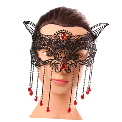 Halskette Herren, Damen Maske Für Maskenball Elastische Spitzen Maske Mit Quasten Für Karneval Halloween Und Kostümparty Elegantes Party Accessoire Für Frauen Und ädchen von generic