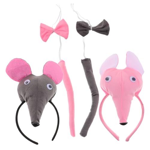 Halskette Herren, Tierkostüm-set mit Mausohren Stirnband und Fliege für Themenpartys Halloween Weihnachtsfeiern von generic