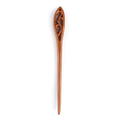Handgemachte Pfirsichholzschnitzerei Haarnadel Haarschmuck Retro Styling Haarwerkzeug Mädchen Geschenk (Schwarz) von generic